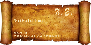 Neifeld Emil névjegykártya